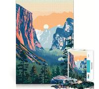 Puzzle da 1000 pezzi con motivo della foresta di Yosemite e delle montagne incastro perfetto Un'opera d'arte che stimola la mente ideale per il relax e il gioco Decorazione natalizia da parete