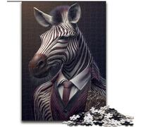 Puzzle da 1000 pezzi con motivo fantasy zebra e vestito elegante, per età 14+, adatto per coppie, attività divertenti a casa, regalo di compleanno, regali da viaggio (dimensioni 26x38cm)