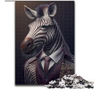 Puzzle da 1000 pezzi con motivo fantasy zebra in costume, in legno, perfetto per decorare casa e ufficio, feste, compleanni e regali di Natale 1000 pezzi(50x75cm)