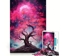 Puzzle da 1000 pezzi con motivo fiori di ciliegio e fuoco,incastro perfetto,arte,allenamento mentale,divertimento,relax,gioco,Natale,regalo rilassante (38x52cm)
