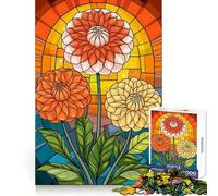 Puzzle da 1000 pezzi con motivo floreale di dalia dai colori vivaci, ideale per adolescenti, per favorire la concentrazione, un piacevole diversivo e un regalo di Natale perfetto (38x52cm)