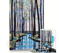 Puzzle da 1000 pezzi con motivo foresta trapuntata e ruscello ideale per adolescenti gioco di logica e concentrazione per creare un'atmosfera rilassante e sicura un vero e proprio oggetto