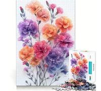 Puzzle da 1000 pezzi con motivo garofani vivaci,gioco creativo che stimola la creatività,pezzi ben incastrati e resistenti,ideale per rafforzare i legami familiari (38x52cm)