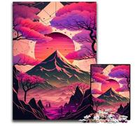 Puzzle da 1000 pezzi con motivo geometrico giapponese al neon, rompicapo stimolante per adolescenti, gioco interattivo per il divertimento di tutta la famiglia, 26x38cm/10,23x14,96 pollici