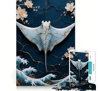 Puzzle da 1000 pezzi con motivo Kintsugi a forma di razza, ideale per adulti e ragazzi, gioco di logica e rilassamento, con taglio preciso, perfetto come regalo di Natale 38x52cm