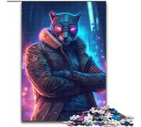 Puzzle da 1000 pezzi con motivo leopardato alla moda, in cartone, interazione familiare e sfida per il cervello, sfida di attività per la famiglia, 1000 pezzi(26x38cm)