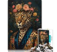 Puzzle da 1000 pezzi con motivo leopardo fantasy, gioco stimolante e decorazione da parete per famiglie, regali unici per compleanno e Natale (75x50cm)