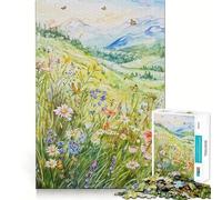 Puzzle da 1000 pezzi con motivo montagna e prato,pezzi ben definiti,sfida mentale,gioco divertente e rilassante,opera d'arte natalizia (50x75cm)