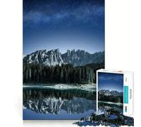 Puzzle da 1000 pezzi con motivo montagna innevata, foresta e notte, ideale per adulti, gioco di logica, esercizio mentale, attività per la famiglia, taglio di precisione, regalo creativo (38x26cm)