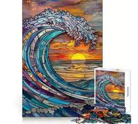 Puzzle da 1000 pezzi con motivo onde oceaniche e macchie di mare, ideale per adulti Gioco per allenare la mente, rilassante e divertente, perfetto come regalo per le vacanze (50x75cm)