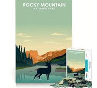 Puzzle da 1000 pezzi con motivo Parco delle Montagne Rocciose,taglio preciso,gioco stimolante per la mente,rilassante e decorativo per Natale (38x26cm)