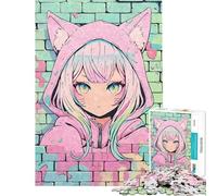 Puzzle da 1000 pezzi con motivo pastello Nekomimi Graffiti difficile e stimolante analisi e logica gioco educativo adatto a persone dai 14 anni in su 38x52cm