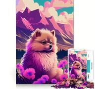Puzzle da 1000 pezzi con motivo Pomeranian Nature Pom Pom per adulti e ragazzi ideale per stimolare la memoria favorire la calma e favorire la fuga dalla realtà con taglio liscio e un regalo speciale