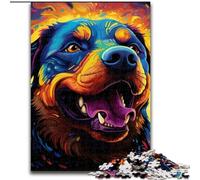 Puzzle da 1000 pezzi con motivo Rottweiler colorato. Puzzle impegnativi che sviluppano la coordinazione occhio-mano, perfetti come regali di compleanno (dimensioni 50x75cm).