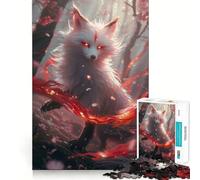 Puzzle da 1000 pezzi con motivo Sakura Kitsune bianca,gioco creativo che stimola la creatività,incastro perfetto,nessun pezzo si stacca,attività per rafforzare il legame tra persone care (38x52cm)