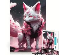 Puzzle da 1000 pezzi con motivo Sakura Kitsune,ideale per allenare la mente,con incastri precisi e senza spazi vuoti,un'attività divertente per rafforzare il legame tra persone care (38x52cm)
