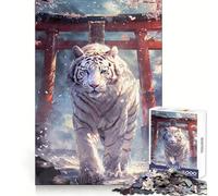 Puzzle da 1000 pezzi con motivo Sakura Tiger Torii Path per adulti, ideale per migliorare la memoria, calmare la mente, assemblare e creare un'idea regalo (38x26cm)