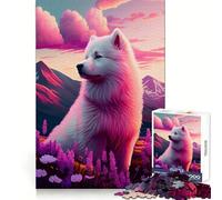 Puzzle da 1000 pezzi con motivo Samoiedo Natura per adolescenti, gioco di puzzle stimolante per il relax, design chiaro, regalo per le festività (50x75cm)