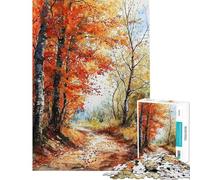 Puzzle da 1000 pezzi con motivo "Sentiero autunnale" su tela ideale per adolescenti con tempismo perfetto per compleanni e Natale 38x26cm