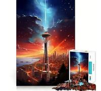 Puzzle da 1000 pezzi con motivo Space Needle e Seattle per adulti, gioco intelligente, rilassante e divertente, ideale per assemblare un disegno e creare un regalo prezioso (50x75cm)