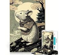 Puzzle da 1000 pezzi con motivo Topolino Ukiyo E Giappone Cina per adulti gioco di concentrazione e stimolazione mentale silenzioso e divertente con bordi netti ideale come regalo di Babbo Natale