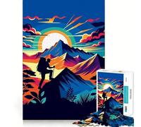 Puzzle da 1000 pezzi con motivo tramonto e arrampicata su roccia per adulti ideale per stimolare la memoria favorire il rilassamento mentale e ottenere un taglio preciso come regalo di compleanno