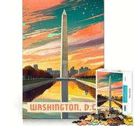 Puzzle da 1000 pezzi con motivo Washington DC, bordi ben definiti, gioco cognitivo, divertente e rilassante, regalo di Natale (50x75cm)