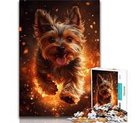 Puzzle da 1000 pezzi con motivo Yorkshire Terrier fiammeggiante per adolescenti,per ammazzare il tempo durante le vacanze a casa Ogni pezzo è unico Gioco divertente e stimolante per tutta la famiglia