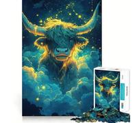 Puzzle da 1000 pezzi con mucca delle Highlands scozzesi, ideale per adolescenti, un gioco che stimola la mente e crea momenti di serenità, un regalo perfetto per le festività (38x52cm)