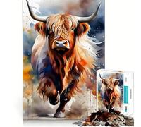 Puzzle da 1000 pezzi con mucche delle Highlands scozzesi per adulti e ragazzi ideale per stimolare la memoria favorire la calma e favorire la fuga dalla realtà con taglio liscio e un regalo speciale