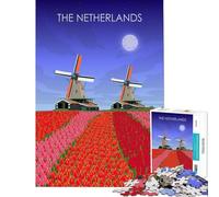 Puzzle da 1000 pezzi con mulino a vento olandese gioco per famiglie sfida per l'intelligenza giocattolo avvincente ottimo regalo per chi ama giocare e migliora la memoria (dimensioni 50x75cm)