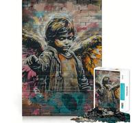Puzzle da 1000 pezzi con murales di angeli e graffiti per adulti Pensa,allena,gioca Incastra bene i pezzi,nessun pezzo si stacca alleviare lo stress (38x52cm)