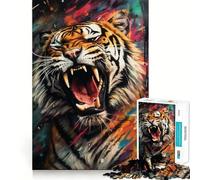 Puzzle da 1000 pezzi con murales di tigre e graffiti, ideale per adolescenti, un gioco stimolante per la mente e per il relax, con tagli precisi 38x26cm