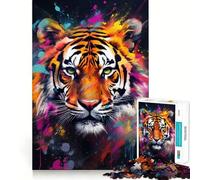 Puzzle da 1000 pezzi con murales di tigre e graffiti per adolescenti stimola la memoria, rilassante e divertente, con bordi precisi, un regalo pensato con cura 38x52cm