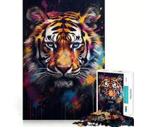 Puzzle da 1000 pezzi con murales di tigre e graffiti per adulti, gioco di logica e intrattenimento rilassante, opera d'arte di alta qualità 50x75cm