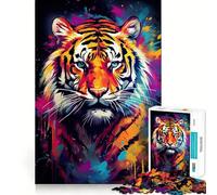 Puzzle da 1000 pezzi con murales di tigre e graffiti per adulti, puzzle di memoria, sollevamento lento, divertimento, assemblaggio dell'immagine, regalo creativo 38x52cm