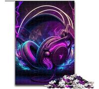 Puzzle da 1000 pezzi con musica dal vivo e neon, in legno, per adulti, dimensioni 50x75cm, perfetto come decorazione fai da te o regalo di compleanno.