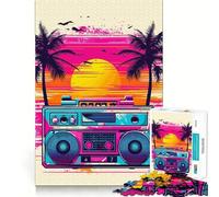 Puzzle da 1000 pezzi con musica Synthwave per adolescenti, gioco stimolante e divertente, facile da usare, taglio preciso, (50x75cm)