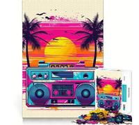 Puzzle da 1000 pezzi con musica Synthwave per adolescenti, ideale per migliorare la memoria, rilassante e divertente, con un design elegante da assemblare (38x26cm)