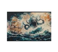 Puzzle da 1000 pezzi con nave oceanica, mostro per adulti, in legno, idea regalo per adulti, decorazione per la casa