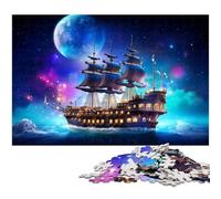 Puzzle da 1000 pezzi con nave pirata fantasy per adulti, ideale per gli innamorati, perfetto regalo di Natale, Capodanno, San Valentino 26X38CM/10,23x14,96 pollici