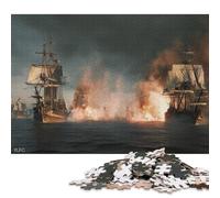 Puzzle da 1000 pezzi con navi a vela in battaglia, per adulti e adolescenti, giochi educativi per la casa, giocattoli fai da te, regali di Natale, 1000 pezzi (75x50 cm)