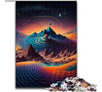 Puzzle da 1000 pezzi con nuvole blu scuro e rosse in legno,perfetto per decorare la casa o l'ufficio,ideale come regalo di Natale 50x75cm,decorazione artistica fai da te,perfetto regalo di compleanno