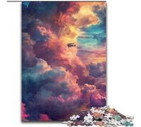 Puzzle da 1000 pezzi con nuvole colorate in legno, livello di abilità principiante, ottimo come regalo di compleanno e di festa, 50x75cm, attività per adulti e famiglie, regalo fai da te per la casa