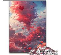 Puzzle da 1000 pezzi con nuvole d'amore colorate in legno, perfetto regalo di Natale e Capodanno, regalo per le feste 50x75cm, gioco rompicapo per adolescenti, perfetto regalo per le feste