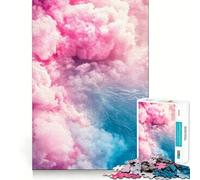 Puzzle da 1000 pezzi con nuvole rosa e blu per adulti e ragazzi, ideale per stimolare la creatività, alleviare lo stress e creare un'atmosfera rilassante, perfetto come regalo per le vacanze (50x75cm)
