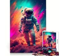Puzzle da 1000 pezzi con nuvole spaziali e astronauti per ragazzi, ideale per sviluppare la memoria, facile da realizzare, con bordi puliti, perfetto per Natale (38x26cm)