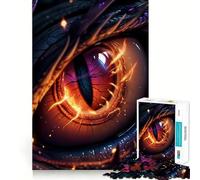 Puzzle da 1000 pezzi con occhi di drago rosso per ragazzi, gioco di logica fine, divertimento rilassante, decorazione da parete con bordi puliti (38x26cm)