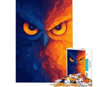 Puzzle da 1000 pezzi con occhi di gufo arte digitale divertimento a casa taglio di precisione giocattolo antistress adatto a persone dai 14 anni in su (38x52cm)