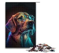 Puzzle da 1000 pezzi con occhiali al neon e cani per adulti, puzzle impossibile antistress per adolescenti dai 14 anni in su, 1000 pezzi